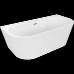 Mexen Oval+ самостоятелна стояща вана до стената 170 x 80 cm, бяла, златен (52681708000-50)