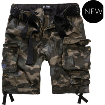Brandit pánske cargo šortky SAVAGE RIPSTOP dark camo čierny maskáč tmavý maskáč
