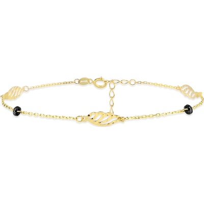 Lillian Vassago zlatý náramek s černými zirkony LLV06-GB093