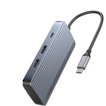 Anker Мултифункционален хъб за свързване на допълнителна периферия за устройства с USB-C - Anker 7-in-1 Multifunctional USB-C Hub (тъмносив) (A83740A2)