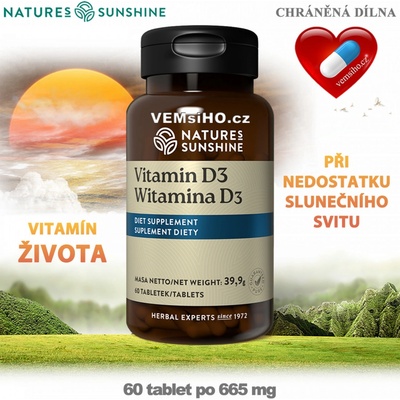 Nature’s Sunshine Vitamín D3 60 tablet po 665 mg