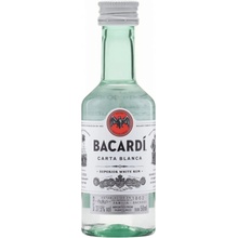 Bacardi Carta Blanca 37,5% 0,05 l (čistá fľaša)