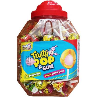 Fruity Pop lízátka s ovocnou příchutí a žvýkačkou 100 x 16 g