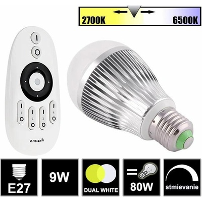Ledprodukt LED žiarovka 9W E27 Dual White Sada s ovládačom