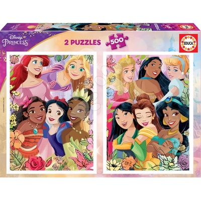 Educa Disney Princess a Fix lepidlo 2 x 500 dílků
