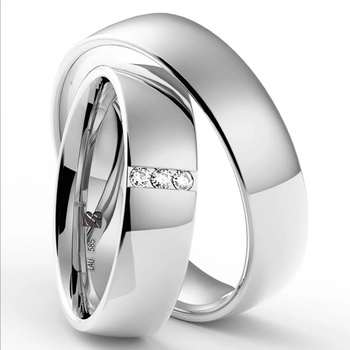 Blink Blink Hladké biele obrúčky s kameňmi naprieč 8114 BL