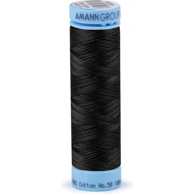 Bavlněné nitě 100 m etiketní č. 50 Triana Amann Barva: 4000 Black