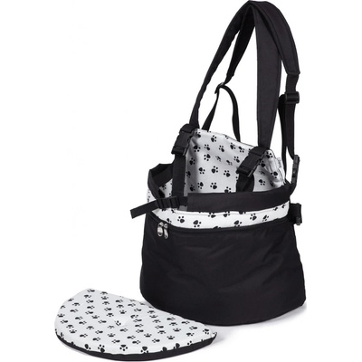 Iridog 2v1 Zippy 1 Batoh na psa černý s černými tlapky 22 x 26 x 17 cm