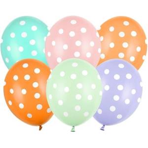 Party Deco Латексови Балони на Точки, 30см - (1 пакет / 6 бр. ) (sb14p-318-000-6)