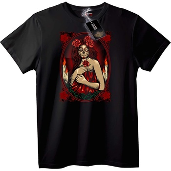 NOONEBRAND Тениска Skull Роза Ден на Мъртвите - S, Black