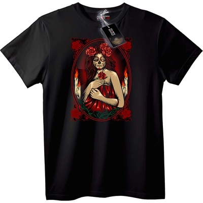 NOONEBRAND Тениска Skull Роза Ден на Мъртвите - S, Black
