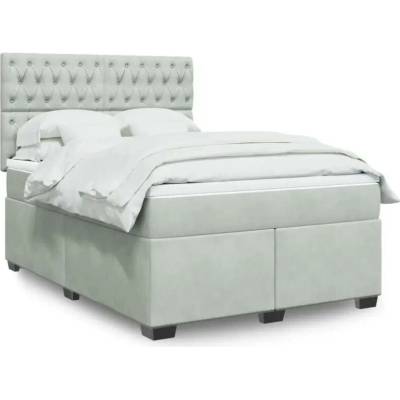 vidaXL 11461.3293212 Boxspring postel s matrací světle šedá samet