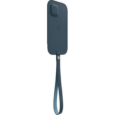 Apple iPhone Leather Sleeve with MagSafe - оригинален кожен калъф, тип джоб за iPhone 12 Mini (син)