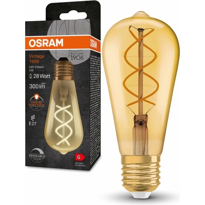 OSRAM Retro LED stmievateľná žiarovka E27 4 W VINTAGE, teplá biela 4099854090103