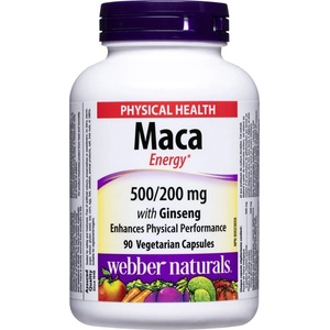 Webber Naturals Maca Energy with Ginseng - Мака и Корейски женшен, 90 капсули Webber Naturals (3450 WN)