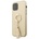 GUESS Saffiano Hard Case With Ring Stand - дизайнерски кожен кейс с пръстен против изпускане за iPhone 12 Pro Max (златист)
