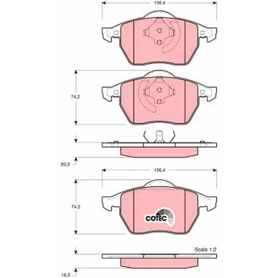 Sada brzdových platničiek kotúčovej brzdy TRW GDB1275 GDB1275