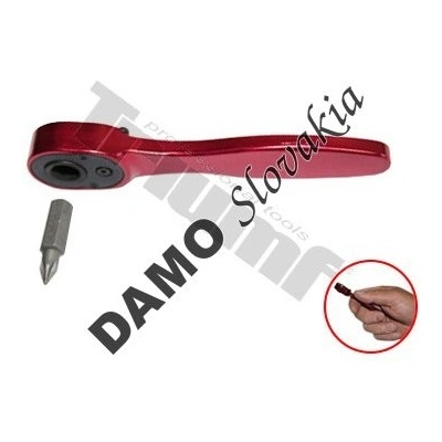 TRIUMF 1/4" račňa hliníková na bity, 72 zubová, červená, extra ľahká