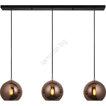 Endon Lighting 102929 - Пендел BOLI 3xE27/10W/230V черен/опушен кафяв (EN0139)