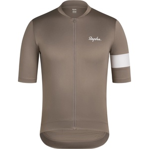 Rapha Мъжка фланелка с къс ръкав за колоездене Rapha Core Jersey Cycling jersey - Dark Tan / White (056-3756-1811)
