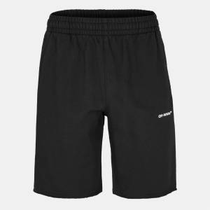 OFF WHITE Поларени къси панталони OFF WHITE Men's Relaxed Fit Fleece Jogger Shorts - Black