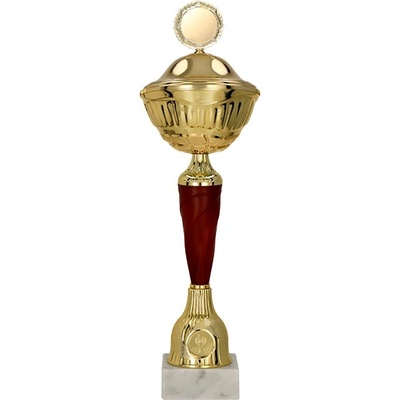 Kovový pohár s poklicí Zlato-vínový 21 cm 8 cm