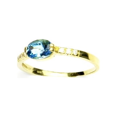 Čištín žluté zlato prstýnek s přírodním topazem swiss VR 237