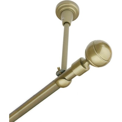 OK-GarnýžeCZ Garnýž kovová jednořadá 16mm Paola zlatá antik 220 cm do stropu / na tunýlek - bez kroužků