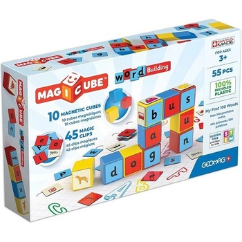 Geomag Комплект магнитни кубчета Geomag - Magicube, Word Building EU, 55 части (G258)