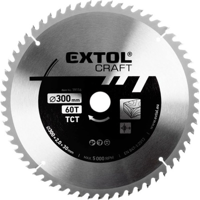 Extol Craft kotouč pilový s SK plátky 300x3,0x30mm 60T