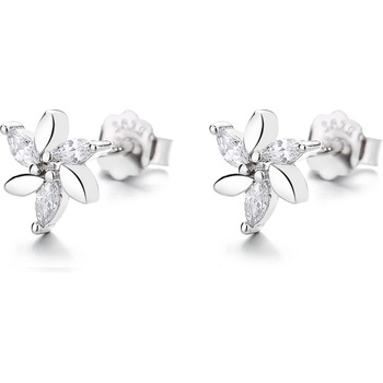 DELIS Сребърни обеци, jw816, модел цвете, родиево покритие (jw816)