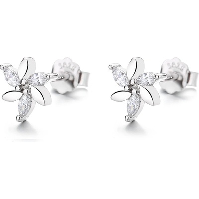 DELIS Сребърни обеци, jw816, модел цвете, родиево покритие (jw816)