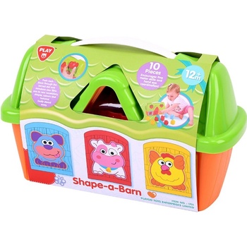 Teddies vkládačka stodola s tvary 10ks plast