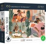 Trefl Prime Puzzle 1000 UFT - Йога, котки и кафе: Здравей сутрин (10694)