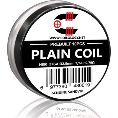 Coilology Předmotané spirálky Sandvik Plain Coil Ni80 10ks 0,79ohm
