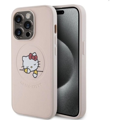 Hello Kitty PU Kitty Asleep Logo MagSafe Apple iPhone 15 Pro, ružové