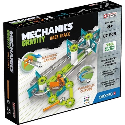 Geomag Магнитен конструктор Geomag Mechanics Gravity Състезателна писта, 67 части