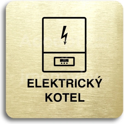 ACCEPT Piktogram elektrický kotel - zlatá tabulka - černý tisk bez rámečku
