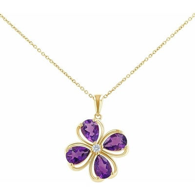 Eppi Přívěsek s ametystovým čtyřlístkem Celerity P33698