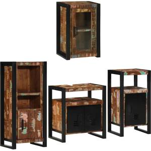 vidaXL Комплект мебели за баня 4 бр. Многоцветен 55 x 35 x 60 см (3305687)