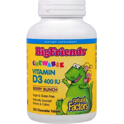 Natural Factors BigFriends Vitamin D3 for Kids 400 IU [250 Дъвчащи таблетки]