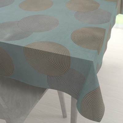 Biante Sametový obdélníkový ubrus Tamara TMR-058 Designové kruhy na modrošedém 80x120 cm
