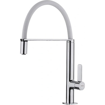 Strohm Teka Fo 937 БЯЛ Кухненски смесител, подвижен душ, хром-бял (Б.7020.БЯ)