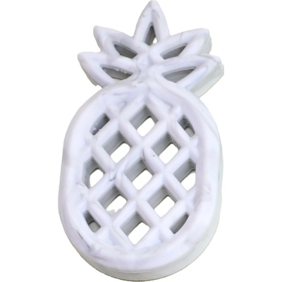 Silikonové kousátko - bílé žíhané - ananas - 84 x 44,5 x 10 mm - 1 ks