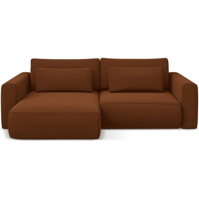 makamii Теракотен кадифен разтегателен ъглов диван с място за съхранение (ляв ъгъл) Kapua - Makamii (KAPUA_LCF_S_3_P1_C12)