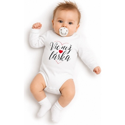Baby Nellys Body dlouhý rukáv Víc než láska bílé