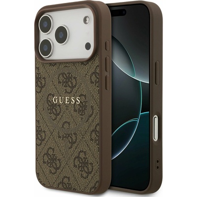 GUESS PU Leather 4G Colored Ring MagSafe Задний Чехол за iPhone 17 Pro Brown Guess | Kafyav | МЪЖЕ | UNI