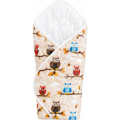 4sleep Zavinovačka na suchý zip Sovičky, hnědé