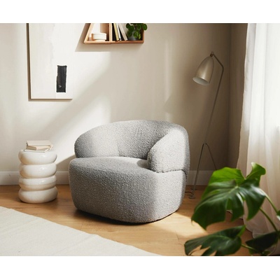 Delife Nova 88x88 cm bouclé stříbrně šedá