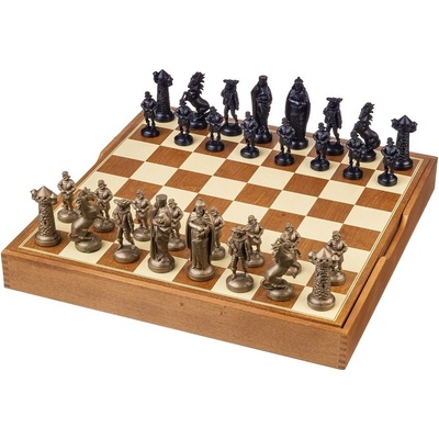 Šachy středověk zlaté / černé střední